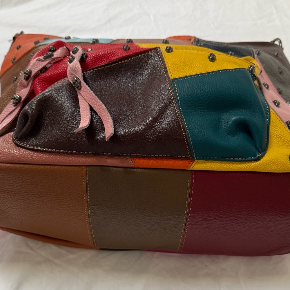 Skull Studded Patchwork Women's Bag - image 4